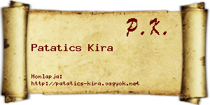 Patatics Kira névjegykártya